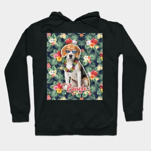 Beagle Summer Funky Hawaiian, Hawaii Style, Dog Personalized Hawaiian Hoodie